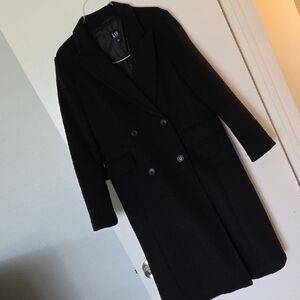Women's GAP Black Double-Breasted Coat